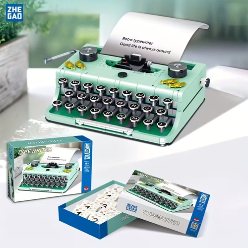 BLOCKS 820pcs Retro Typewriter Model Building Blocks Assembling Educational Building Blocks Toys, Assembling Building Blocks Desktop Ornaments Decorative Gifts Adult Holiday Gifts Preferred