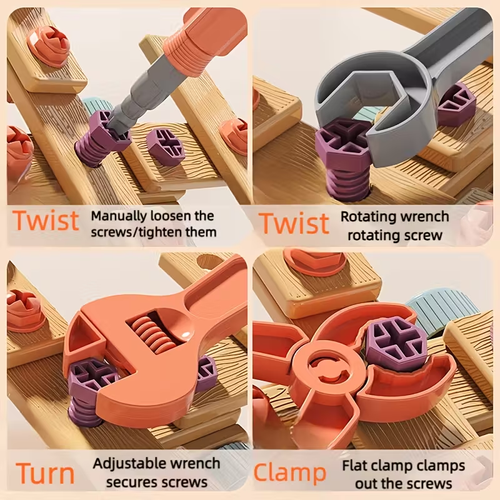 144pcs - Children's Screw Tool Box Toy, Screw Disassembly, DIY Puzzle Hands on Assembly, Multi functional Assembly Toy, Available in Multiple Shapes, New Products for Back to School Season