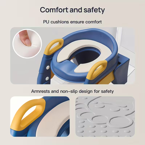 2 In 1 Toilet Potty Training Seat With Step Stool Ladder And Urinal, Safe & Comfortable Potty Chair With Anti-Slip Design, Adjustable Height, Foldable For Easy Storage, Perfect For Kids And Toddlers, Cheap Stuff, Essential Items