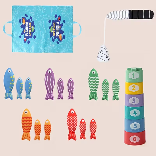 Creative Kids' Fishing Set, Colorful Kids' Party Favor Pack | Kids Fabric Fishing Set, Marine Life Toys - Enhances Hand-Eye Coordination & Attention, Creative Gift Idea for Birthdays, Christmas, Easter, Halloween, Thanksgiving, New Year - Boys & Girls Toys