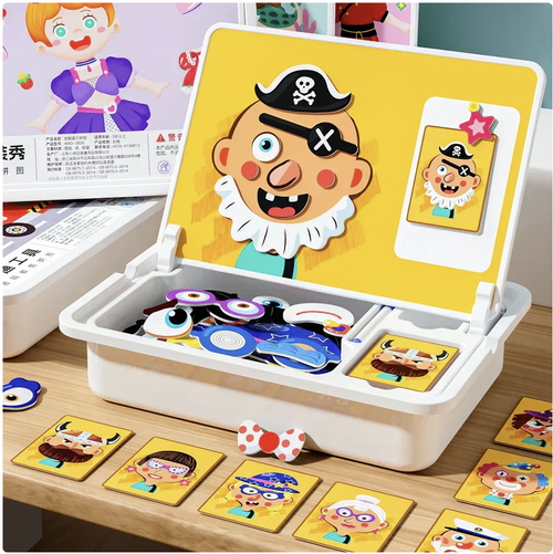 🎉HOT SALE🎉Magnetic Puzzles Face Dress Up Travel Game Double Side Preschool Educational Learning Toy for Kids