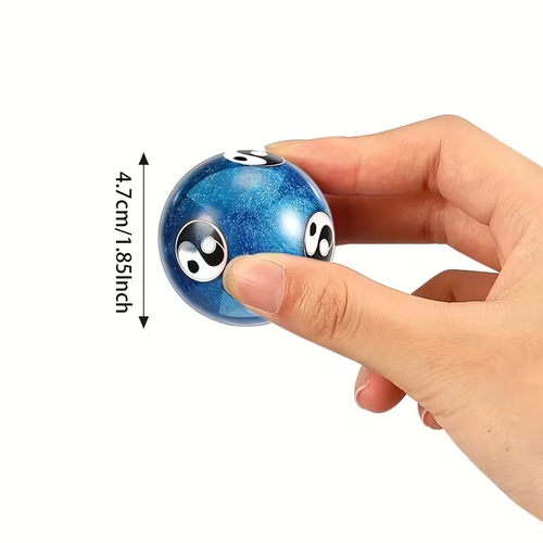 2pcs Baoding Balls Chinese Health Massage Exercise Stress Balls for Adults with Gift Box 1.85 Inches Hand Relief Exercise Ball Yin Yang Design Natural Enamel Cloisonne Craft
