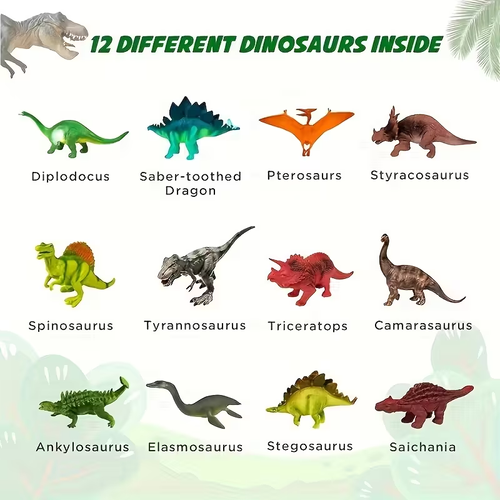 A Set of Dinosaur Fossil Excavation Eggs - 12 Unique Dinosaur Eggs with 12 Adorable Dinosaur Discoveries, Dig Through Several Distinct Dinosaur Eggs, an Archaeological Dinosaur Egg Kit