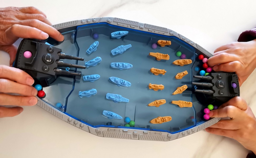 Naval Battleships Shooting Game, Tabletop Warships Shot for 2 Players, Battle Competitive for Age 6+, Fun for Family, Office, School