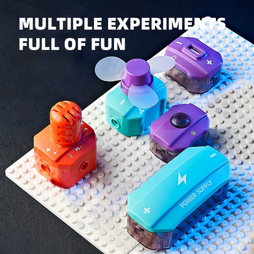 STEM Circuit Building Science Experiment Kit with Voice Control & Recording - All-in-One Electronics Construction Set with Safety Interlocks, Step-by-Step Projects & Adults, Birthday-Christmas-Thanksgiving-Halloween Gift (Batteries Not Included) - White & Blue Learning System for Home & - Ideal & - Easy-to-Use STEM for Hands-On Learning & Family Fun