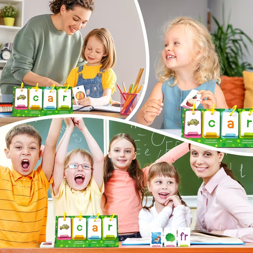 129Pcs AotBlcer Word Builder Game | Flash Cards Set for Kids Ages 3-6, Sight Words Preschool Classroom Phonics Learning, Early Reading Educational Tool for Speech Therapy and Special Education
