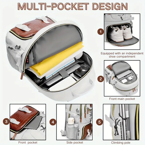 New Multifunctional  Women&Men's Fashion Backpack for Short Trips, Business Travel Bag with Multiple Pockets and Large Capacity, Laptop-Friendly, Stylish Casual Shoulder Bag, Commuter Bag, Overnight Stay Bag, Perfect for Students, Work, School