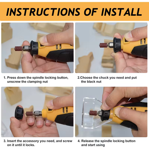 Tool Accessory Kit for Polishing, Cutting, Grinding, And Carving - 120V Electric Rotary Tool