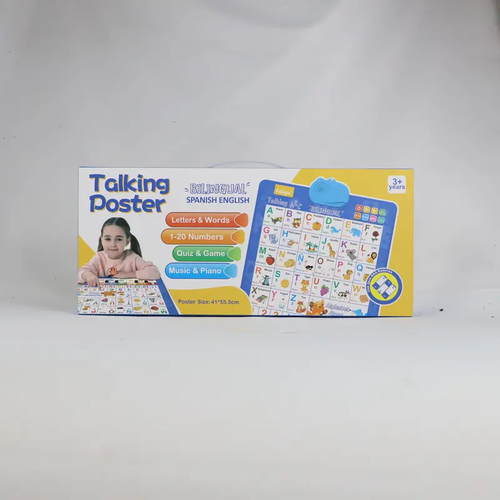 🚀2025 New Talking Wall Chart for Kids – English & Spanish Learning Poster with Songs, ABCs, Numbers, Animal words & Piano