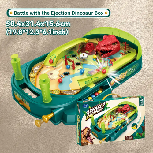 1pc Large Dinosaur Arcade Battle Table - Competitive Pinball Arena Game with Red Dinosaur Head