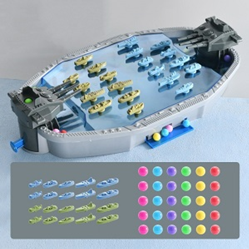 Naval Battleships Shooting Game, Tabletop Warships Shot for 2 Players, Battle Competitive for Age 6+, Fun for Family, Office, School