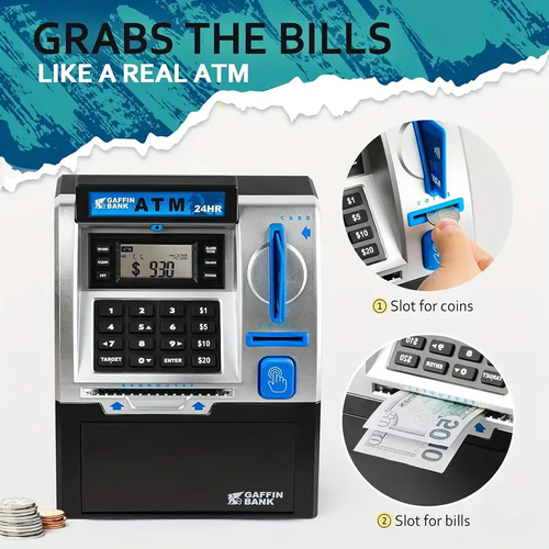 Piggy Bank For Boys Girls, Kids Money Safe Bank For Bills And Coins, Electronic ATM Cash Coin Bank Money Saving Box With Password, Birthday Gifts For Boys Girl