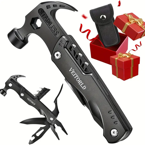 Fathers Day Gifts, Gifts For Men Dad Husband, Unique Anniversary Birthday Gifts Ideas For Men Him Boyfriend Grandpa, All In One Tools Mini Hammer Multitool, Cool Camping Hunting Gadgets