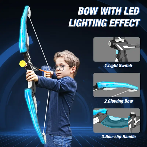 2 Pack LED Glow-in-the-Dark Archery Set with Glowing Arrows & Scoring System Design - & Easy Assembly, Ideal Gift & Ages 3-12,, Bow And Arrow Archery, Arrows For Archery, Archery Equipment Bows