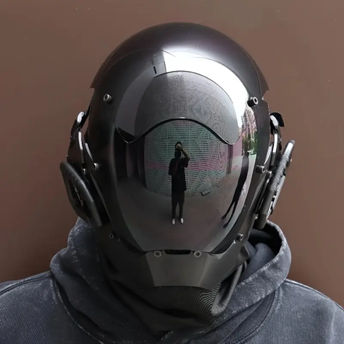 Cyberpunk Cool Sci-Fi Futuristic Mask, Basic Black Dress Up Accessories, Halloween Cosplay Photo Prop, Bar Club Rave LARP Party Supply, Stage Performance Accessory, Gift & Collection