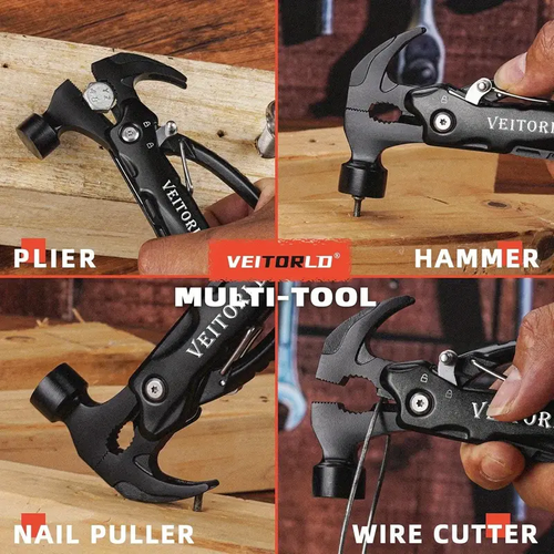 Fathers Day Gifts, Gifts For Men Dad Husband, Unique Anniversary Birthday Gifts Ideas For Men Him Boyfriend Grandpa, All In One Tools Mini Hammer Multitool, Cool Camping Hunting Gadgets