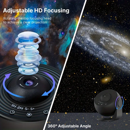 12-in-1 FUCTION Star and Planetarium Projector | USB-Powered, Modern Space-Themed Night Light with Aurora Effects for Bedroom, Ideal for Youngsters and Adults, Adjustable Display Settings