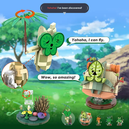 TOKMOC66004,888 Pieces,Koroks 5 Characters Building Block Set for BOTW, Cute Game Merch Action Figures,Collecting and Gifting Model for fans,Home Decoration,For aged 12 and above,Stress relief toy game fan