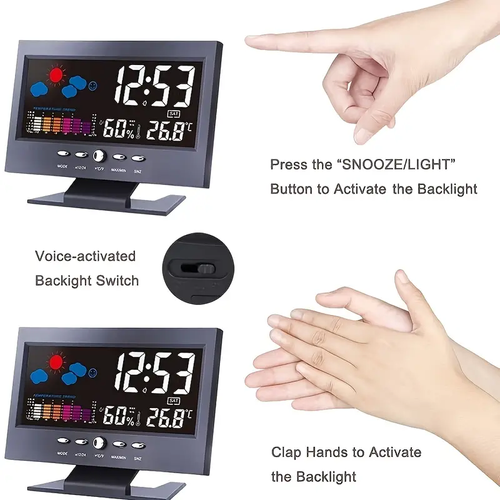 🔥Digital LED Temperature Humidity Monitor🔥🔥 Weather Forecast LED Table Alarm Clock