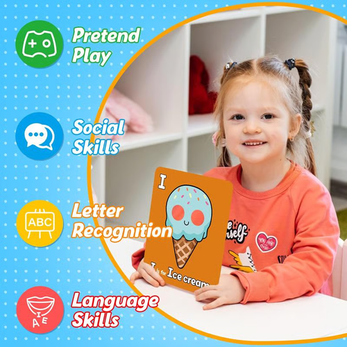 ✨🔥26 Pcs Alphabet ABC Flash Cards with Animal Masks