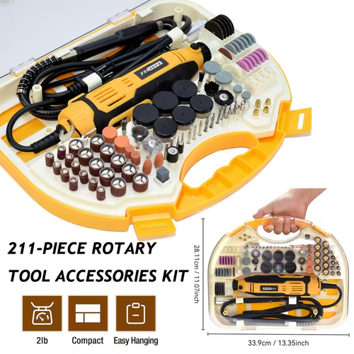 Tool Accessory Kit for Polishing, Cutting, Grinding, And Carving - 120V Electric Rotary Tool
