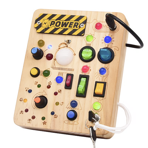 🎁🎁🔥Montessori Sensory Toys, Square-Shaped Wooden Busy Board