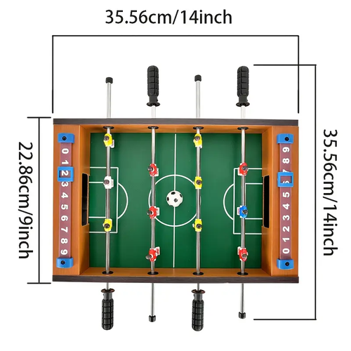 Wooden Mini Foosball Table: Portable Tabletop Soccer Game With High-Quality Plastic Figures & Rods, Easy Fold & Store Design, Perfect For Adults & 14+, Ideal Gift For Holidays, Celebrations