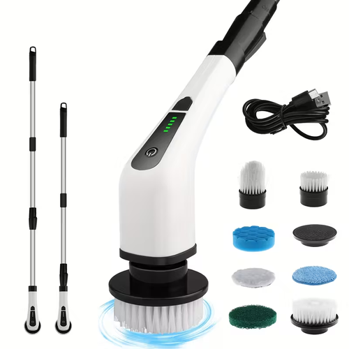 2025 New Multifunctional Electric Cleaning Brush, Telescopic Long Handle 7-in-1 Cleaning Brush, Cleaning Tool, Floor Scrub Brush Head, Window Cleaning Robot, Electric Window Cleaner, Cleaning Supplie And Product, Scrub Brush For Cleaning