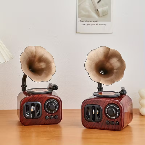 1pc Vintage Music Box with Retro Phonograph Design,mini vintage phonograph record music box