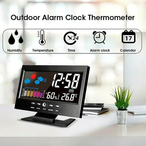 🔥Digital LED Temperature Humidity Monitor🔥🔥 Weather Forecast LED Table Alarm Clock