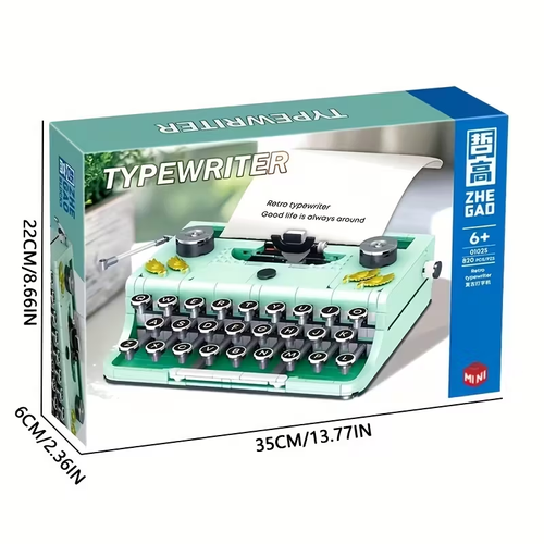 BLOCKS 820pcs Retro Typewriter Model Building Blocks Assembling Educational Building Blocks Toys, Assembling Building Blocks Desktop Ornaments Decorative Gifts Adult Holiday Gifts Preferred
