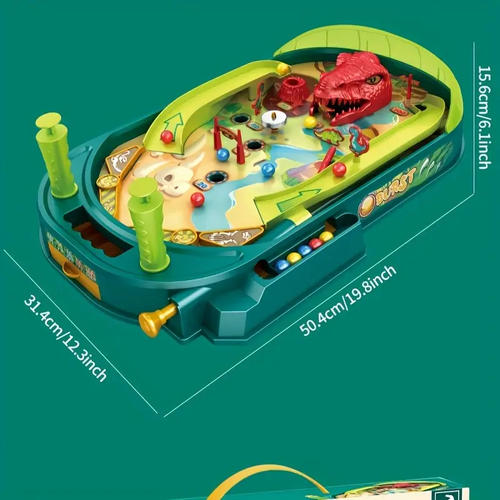 1pc Large Dinosaur Arcade Battle Table - Competitive Pinball Arena Game with Red Dinosaur Head