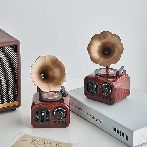 1pc Vintage Music Box with Retro Phonograph Design,mini vintage phonograph record music box