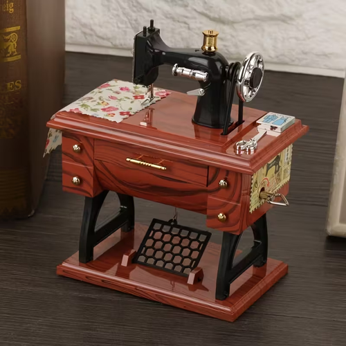 Vintage Music Box, Retro Mini Music Box, Vintage Sewing Music Box, Clockwork Music Box for Birthday Present, Mother's Day gifts, meaningful gifts