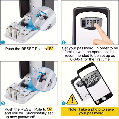 1pc Heavy-Duty Stainless Steel,Plastic Key Safe with Combination Dial - Flush Mount Security Box, for Home, Office, Hotel, Construction Sites - Compact Key Storage with Anti-Theft Protection, Key Lock Box, Office Access Control, Sleek Design, Weatherresistant Material, Business Owners, Home Security Box, Modern Lockbox, Durable Plastic Cover, Hotel Management