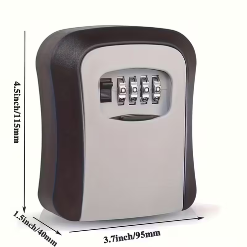 1pc Heavy-Duty Stainless Steel,Plastic Key Safe with Combination Dial - Flush Mount Security Box, for Home, Office, Hotel, Construction Sites - Compact Key Storage with Anti-Theft Protection, Key Lock Box, Office Access Control, Sleek Design, Weatherresistant Material, Business Owners, Home Security Box, Modern Lockbox, Durable Plastic Cover, Hotel Management
