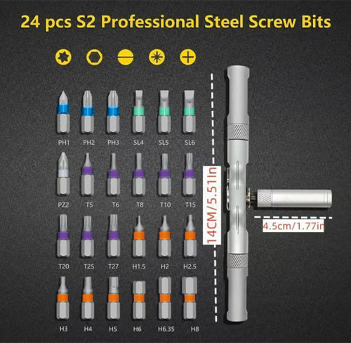 🔥🔥24 in 1 DlY Screwdriver Set Magnetic Compact and Portable Ratchet Screwdriver