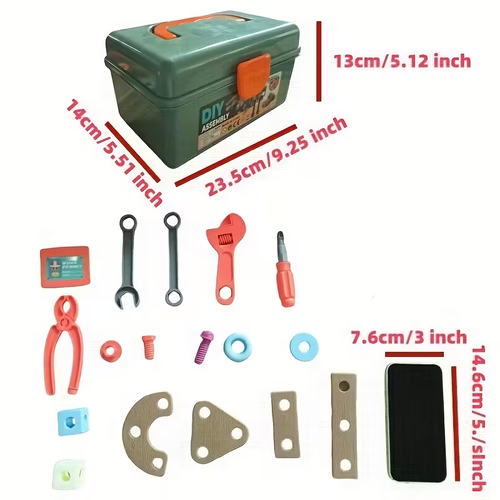 144pcs - Children's Screw Tool Box Toy, Screw Disassembly, DIY Puzzle Hands on Assembly, Multi functional Assembly Toy, Available in Multiple Shapes, New Products for Back to School Season