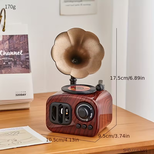 1pc Vintage Music Box with Retro Phonograph Design,mini vintage phonograph record music box
