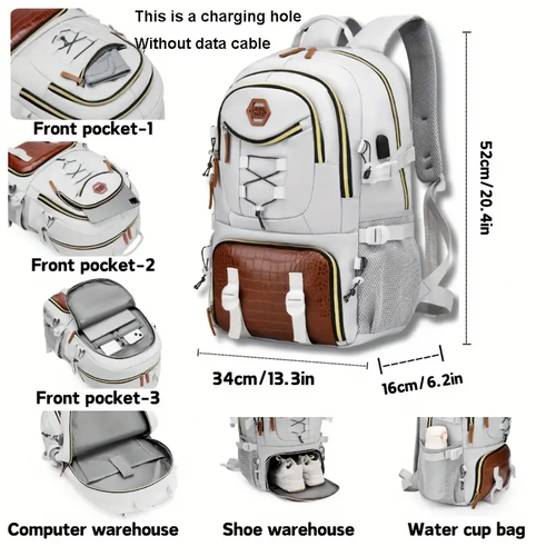 New Multifunctional  Women&Men's Fashion Backpack for Short Trips, Business Travel Bag with Multiple Pockets and Large Capacity, Laptop-Friendly, Stylish Casual Shoulder Bag, Commuter Bag, Overnight Stay Bag, Perfect for Students, Work, School