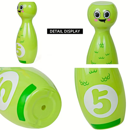 10-Bottle Bowling Toy Set with 2 Balls - Vibrant Cartoon Fun Expressions, Exquisite Pad Printing, Durable Non-Fading Design, and Gift Box Packaging - Perfect for Halloween and Christmas Gifts