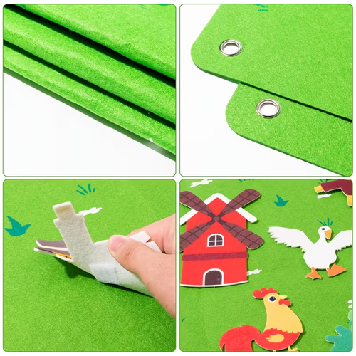 Farm Animals Felt Board Set 38pcs Farm Animals Felt Board Set 3.5ft Preschool Farm Theme Barn Livestock Early Learning Interactive Play Set for Kids