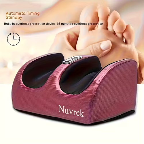 Nuvrek Foot Massager for Circulation And Relaxation - Foot Massager Machine for Relaxation with Heat - Father's Day Gift Mother's Day Gift, Feet Massager, Foot Massager with Heat And Compression, Home Spa, Sleek Massage Device, Ergonomic Design, Easy to Clean, Highquality Materials, Wellness Enthusiasts, Busy Professionals,Random color shipping