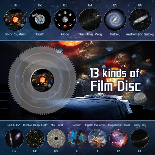 12-in-1 FUCTION Star and Planetarium Projector | USB-Powered, Modern Space-Themed Night Light with Aurora Effects for Bedroom, Ideal for Youngsters and Adults, Adjustable Display Settings