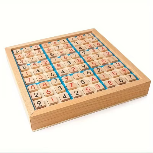 Wooden Sudoku Puzzle Game for Youngsters's Logical Thinking, Puzzle Table Games with Questions Halloween, Christmas Gift