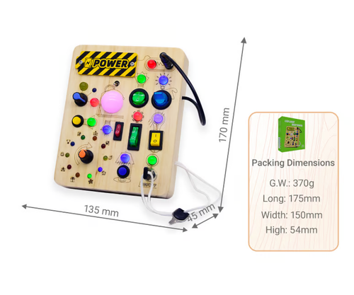 🎁🎁🔥Montessori Sensory Toys, Square-Shaped Wooden Busy Board