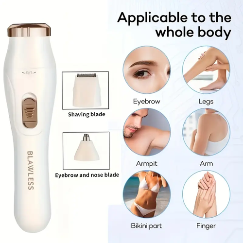 3-in-1 Electric Epilator Set - USB Rechargeable Face Trimmer, Nose Hair Trimmer, Bikini, Armpit, Leg Hair, Nose Hair Remover, for Men and Women