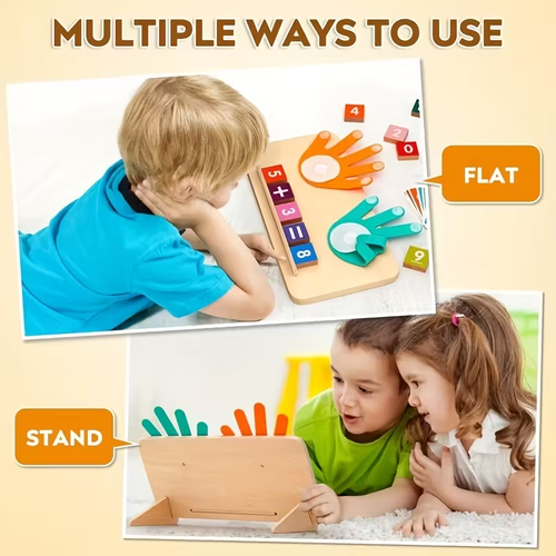 1 counting board, 13 digit blocks, 10 cards, 2 bases, 1 bracket to cultivate cognitive abilities, mathematical operations, addition, subtraction, and matching, Halloween, Christmas, and New Year gifts