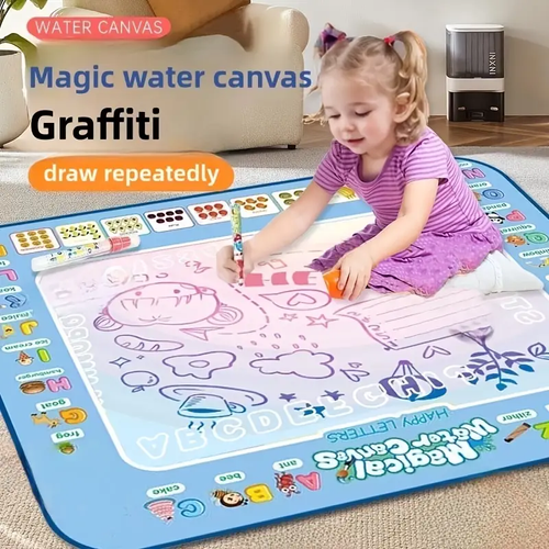 Magic Water Canvas for Kids, Reusable Doodle Mat, Portable Art Toy, Textile Material, Mixed Color, Fun Drawing Experience for Children for Winter Ramadan Mubarak