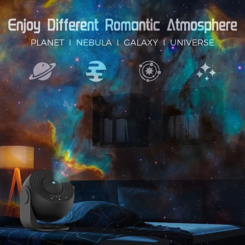 12-in-1 FUCTION Star and Planetarium Projector | USB-Powered, Modern Space-Themed Night Light with Aurora Effects for Bedroom, Ideal for Youngsters and Adults, Adjustable Display Settings